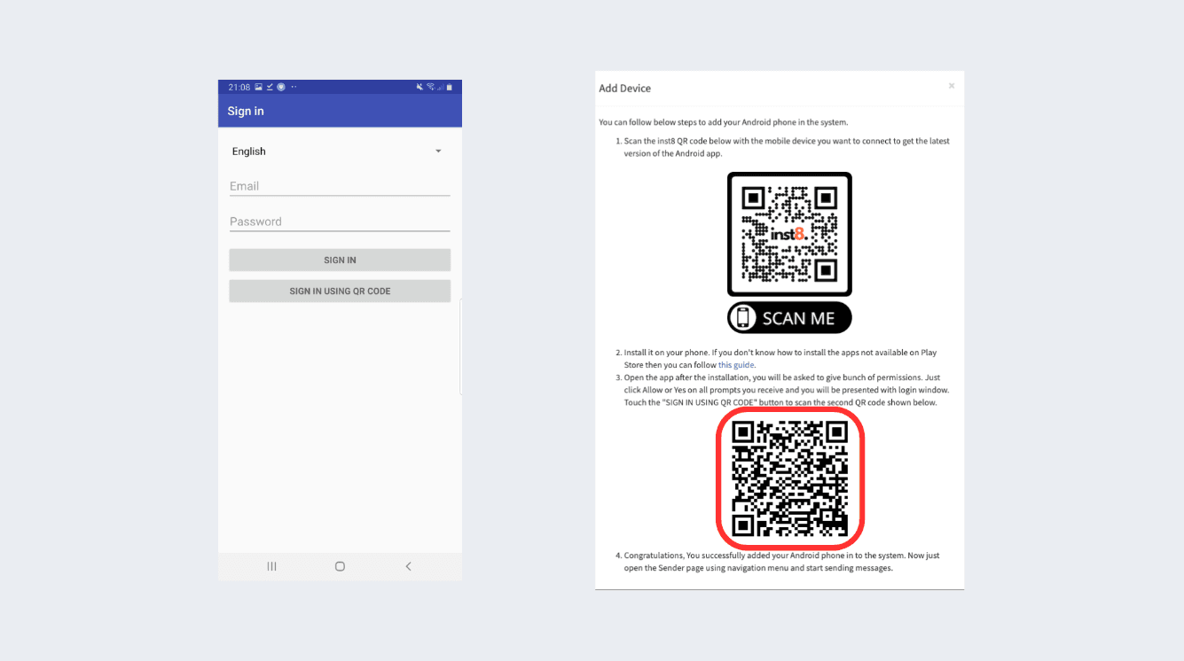 Pair the device — screenshot