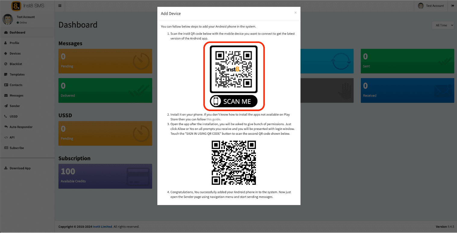 Scan the QR code — screenshot