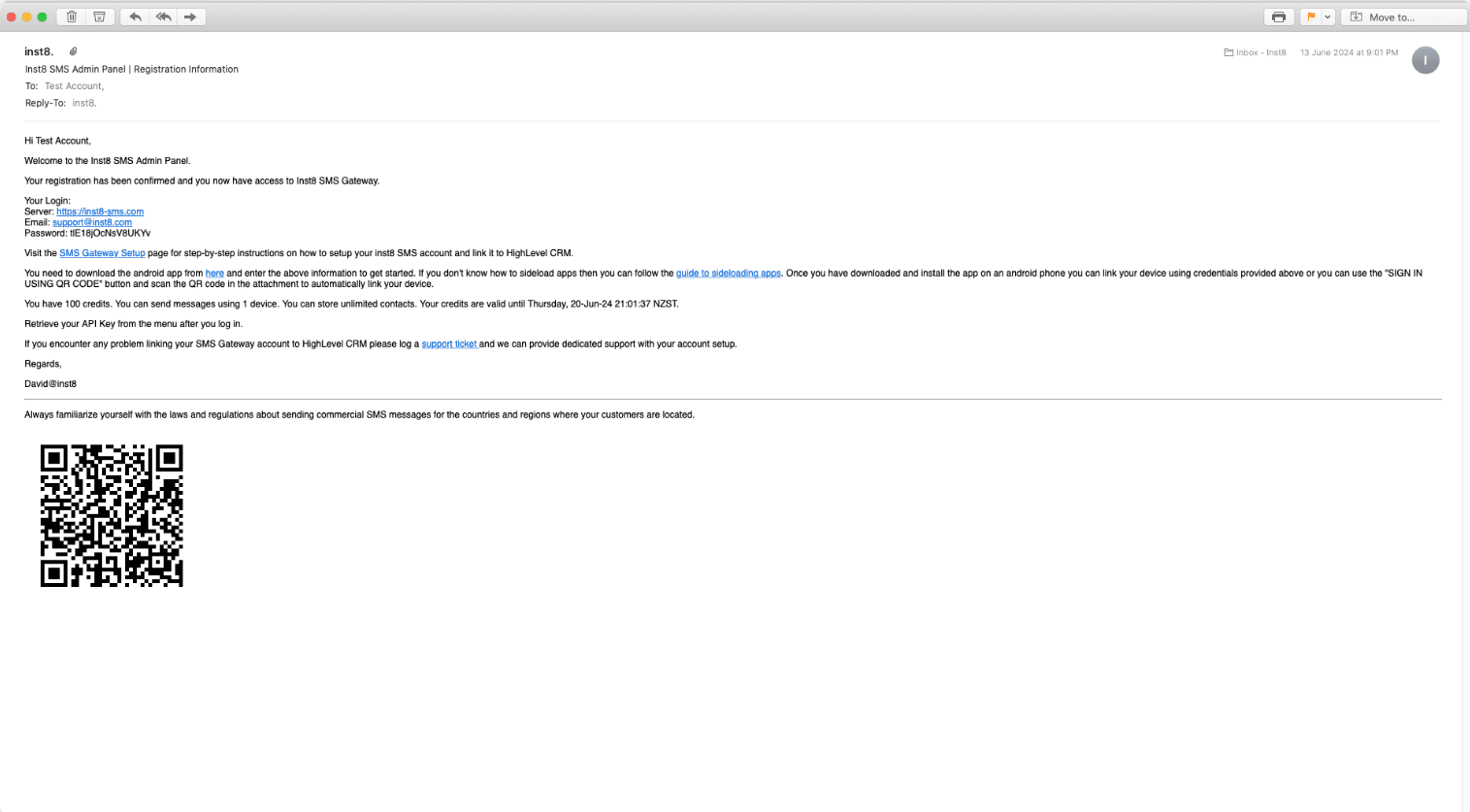Check your email — screenshot