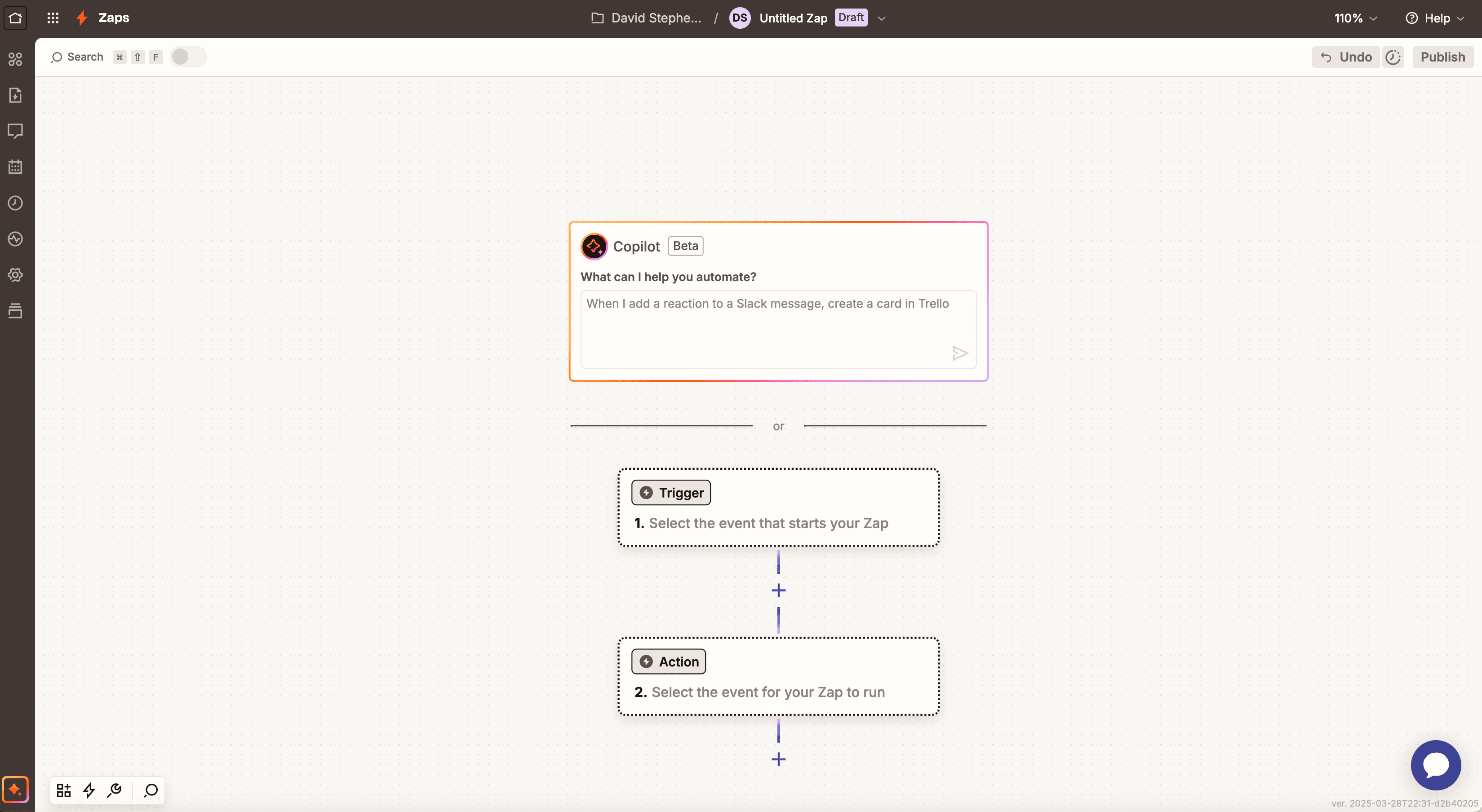 Build your first Zap — screenshot